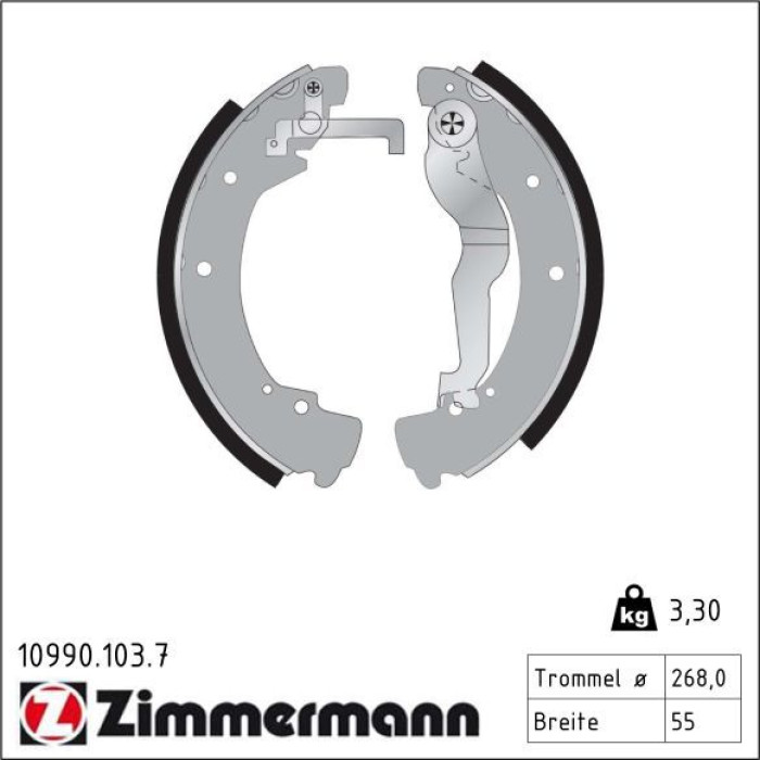 ZIMMERMANN Bremsbacken 10990.103.7 ZIMMERMANN Bremsbacken 10990.103.7