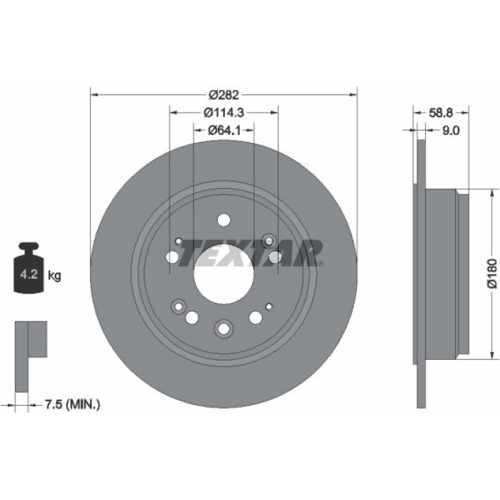 Textar Bremsscheibe 92165703 Textar Bremsscheibe 92165703
