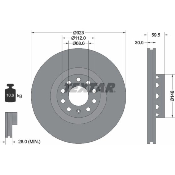 Textar Bremsscheibe 92122103 – 323 mm