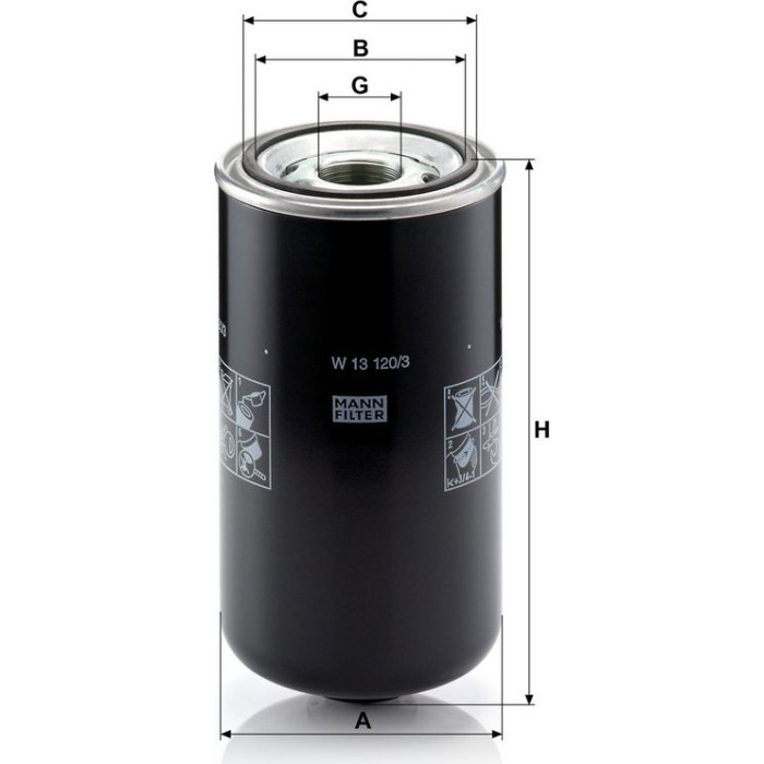 MANN-FILTER Ölfilter LKW W 13 120/3 MANN-FILTER Ölfilter LKW W 13 120/3