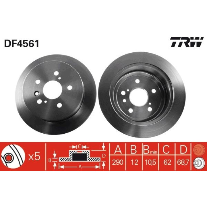 TRW Bremsscheibe DF4561 TRW Bremsscheibe DF4561