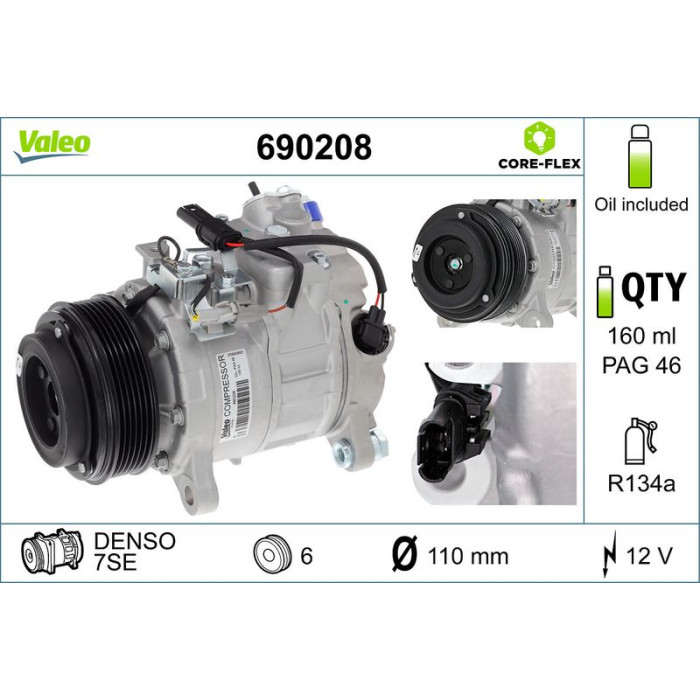 Valeo Klimakompressor 690208 Valeo Klimakompressor 690208