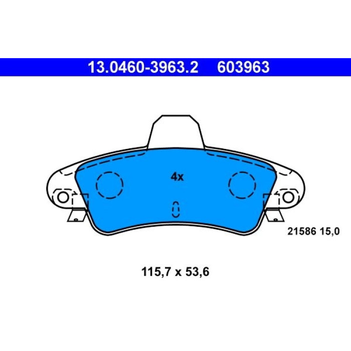 13.0460-3963.2 ATE Bremsbeläge 13.0460-3963.2 13.0460-3963.2 ATE Bremsbeläge 13.0460-3963.2