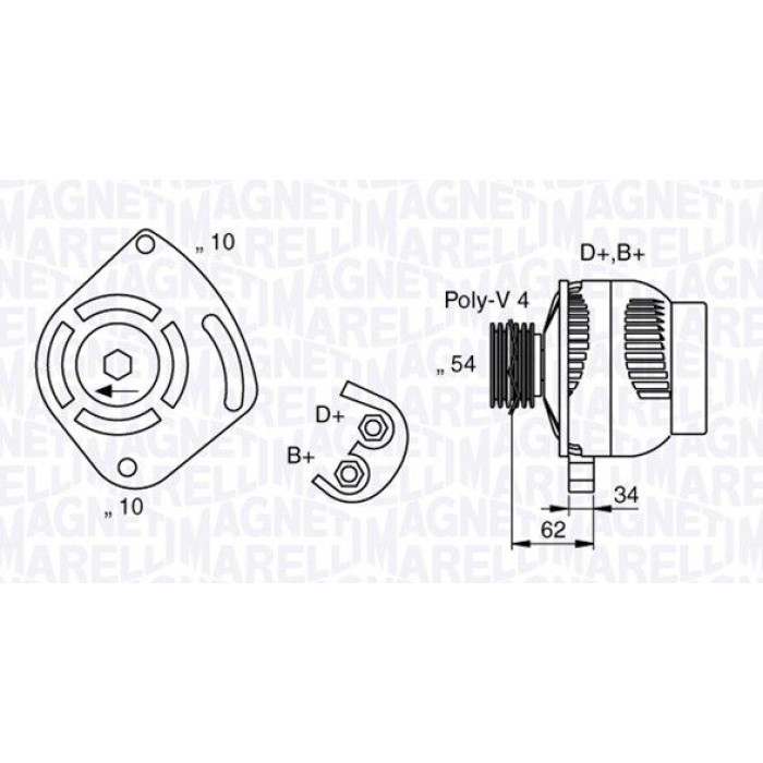 Magneti Marelli Lichtmaschine 063377031010 Magneti Marelli Lichtmaschine 063377031010