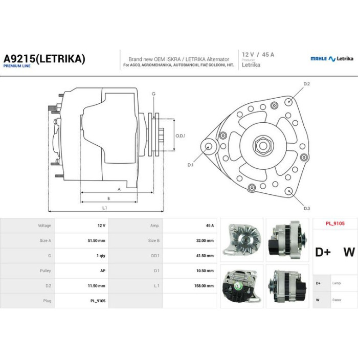 AS-PL Generator A9215(LETRIKA)