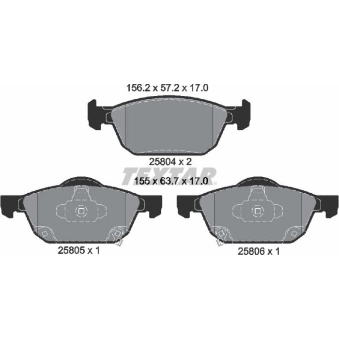 Textar Bremsbelagsatz 2580401 Textar Bremsbelagsatz 2580401