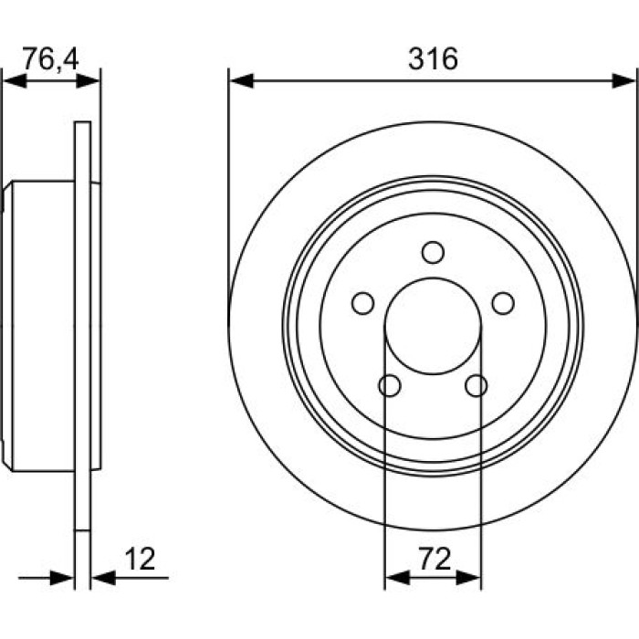 Bosch Bremsscheibe Hinterachse 0 986 479 W22 Bosch Bremsscheibe Hinterachse 0 986 479 W22