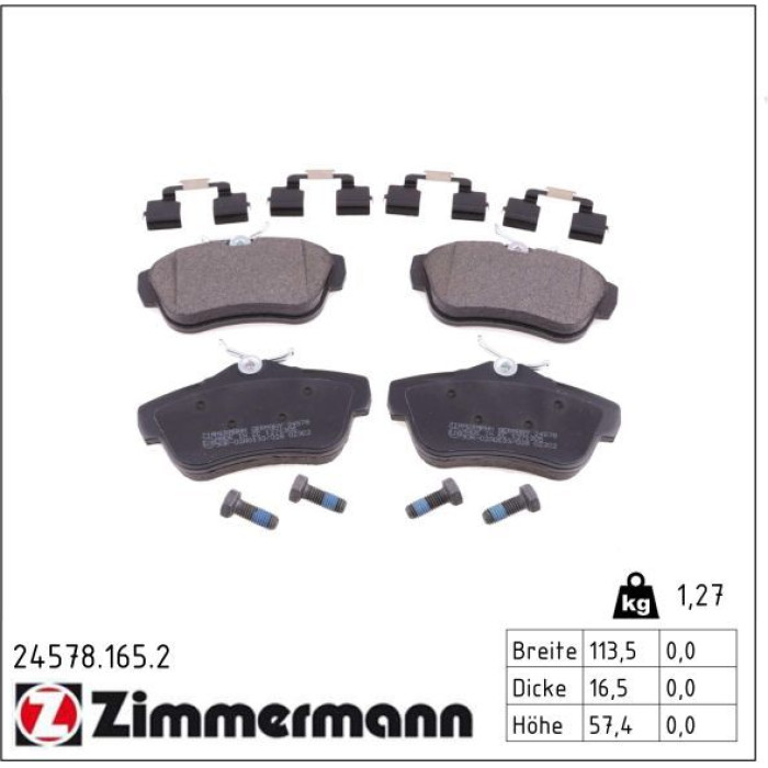ZIMMERMANN Bremsbeläge 24578.165.2 ZIMMERMANN Bremsbeläge 24578.165.2