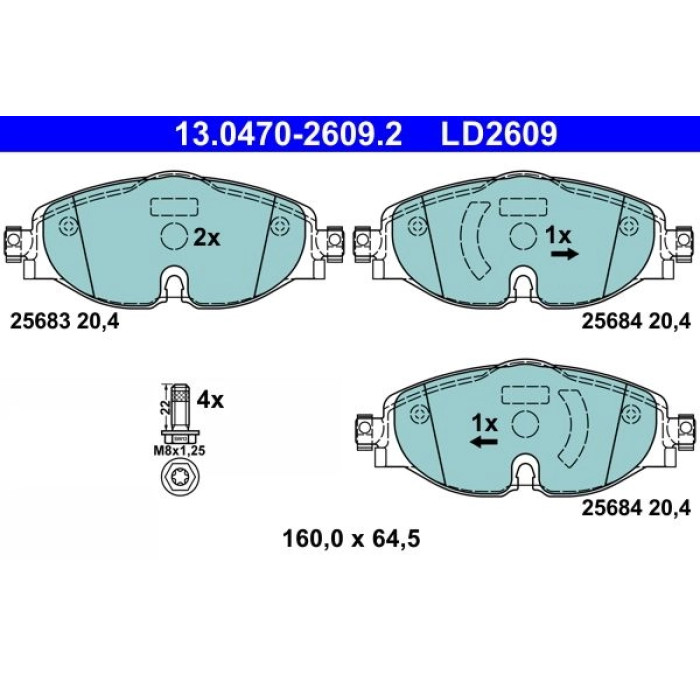 ATE Bremsbelagsatz 13.0470-2609.2 ATE Bremsbelagsatz 13.0470-2609.2