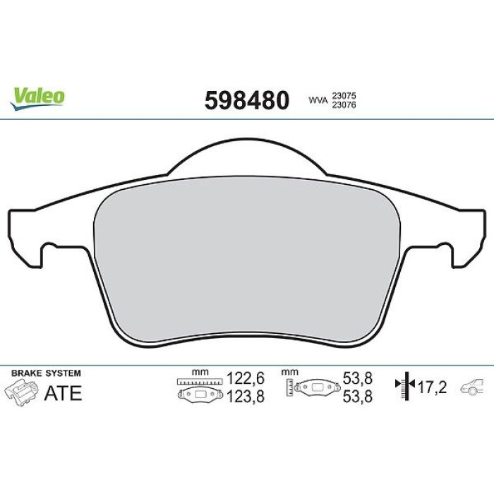 Valeo Bremsbelagsatz 598480 Valeo Bremsbelagsatz 598480