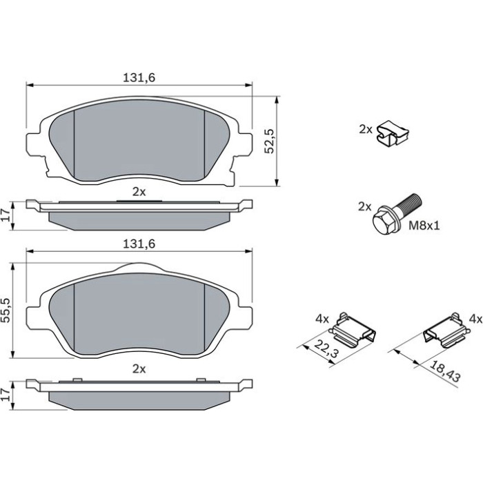 0 986 494 625 Bosch Bremsbelagsatz 0 986 494 625 0 986 494 625 Bosch Bremsbelagsatz 0 986 494 625