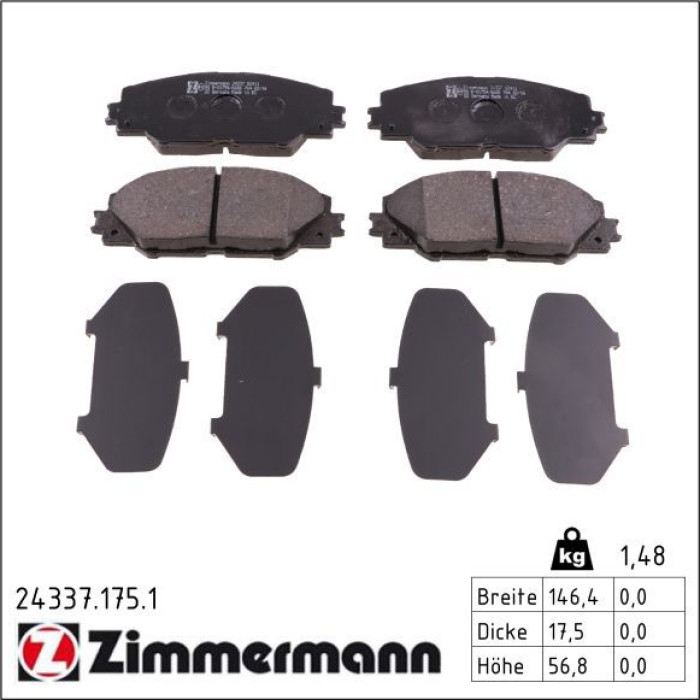 ZIMMERMANN Bremsbeläge 24337.175.1