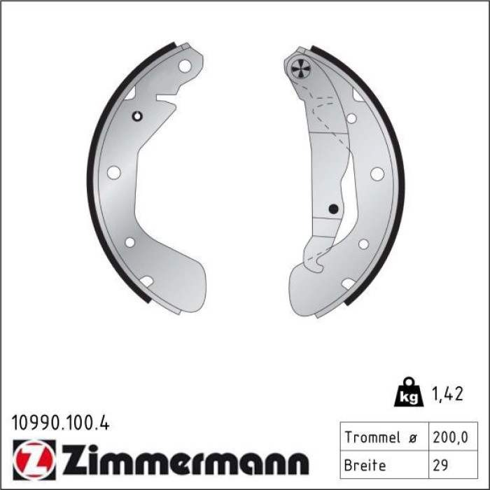ZIMMERMANN Bremsbacken 10990.100.4 ZIMMERMANN Bremsbacken 10990.100.4