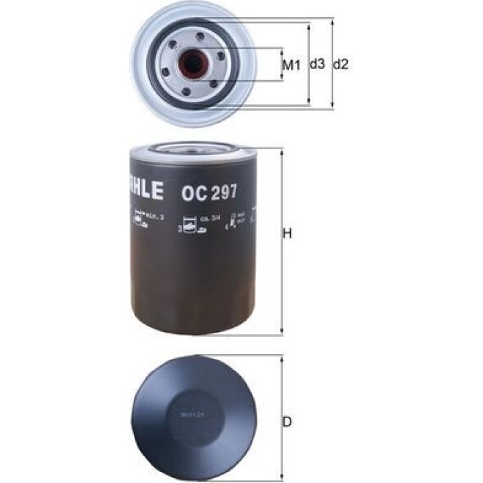 OC 297 MAHLE Ölfilter OC 297, Anschraubfilter, Höhe 150,1 mm – u. a. für Mitsubishi Pajero IV (V8_W, V9_W), IV Van (V9_, V8_, V8_V), II (V3_W, V2_W, V4_W, V5_W) – OE Nummer 1230A046 - l OC 297 MAHLE Ölfilter OC 297, Anschraubfilter, Höhe 150,1 mm – u. a. für Mitsubishi Pajero IV (V8_W, V9_W), IV Van (V9_, V8_, V8_V), II (V3_W, V2_W, V4_W, V5_W) – OE Nummer 1230A046 - l