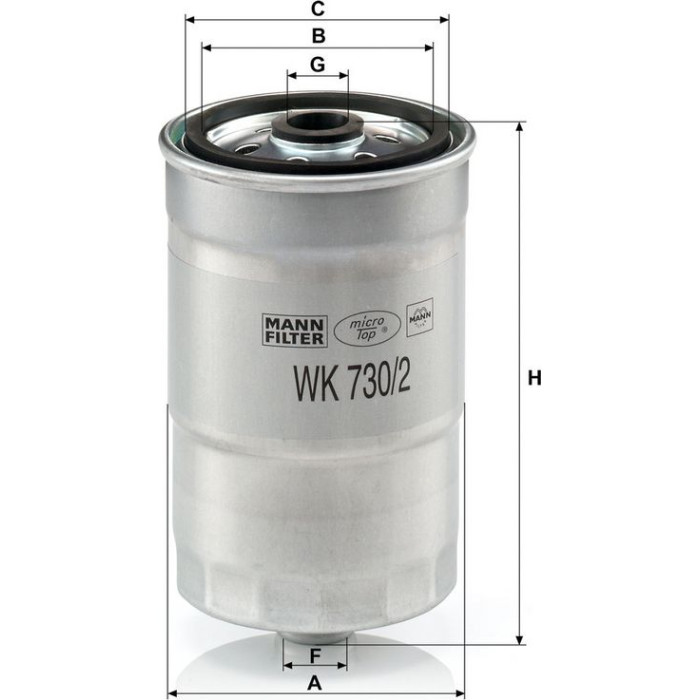 MANN-FILTER Kraftstofffilter WK 730/2 x MANN-FILTER Kraftstofffilter WK 730/2 x