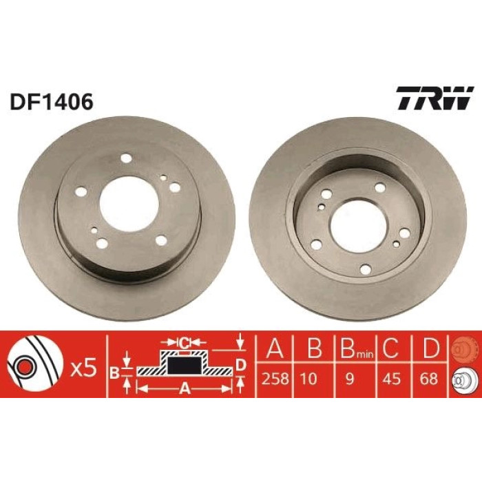 TRW Bremsscheibe DF1406 TRW Bremsscheibe DF1406