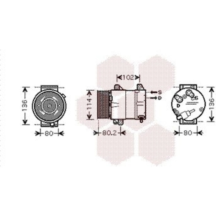 Van Wezel Klimakompressor 4300K383 Van Wezel Klimakompressor 4300K383