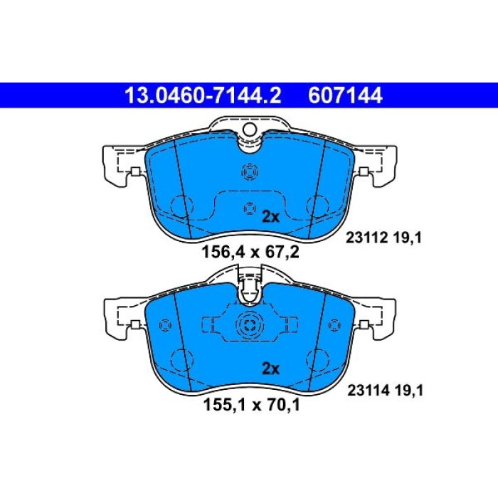 ATE Bremsbelagsatz Rover S. 75 1, 8-2, 5 99-05 13.0460-7144.2 ATE Bremsbelagsatz Rover S. 75 1, 8-2, 5 99-05 13.0460-7144.2