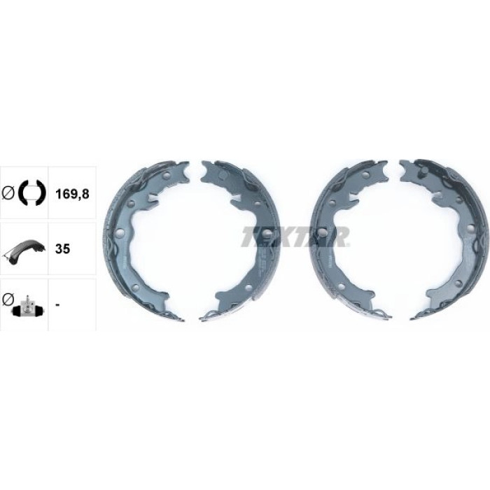 Textar Handbremsbackensatz 91080500 Textar Handbremsbackensatz 91080500