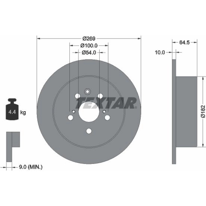 Textar Bremsscheibe 92070800 Textar Bremsscheibe 92070800
