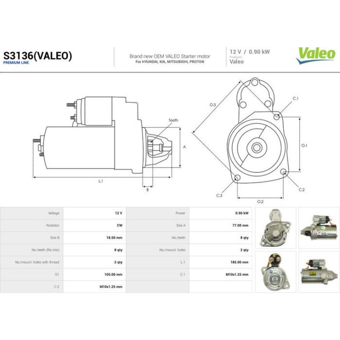 S3136(VALEO) AS-PL Anlasser (Starter) S3136(VALEO) S3136(VALEO) AS-PL Anlasser (Starter) S3136(VALEO)