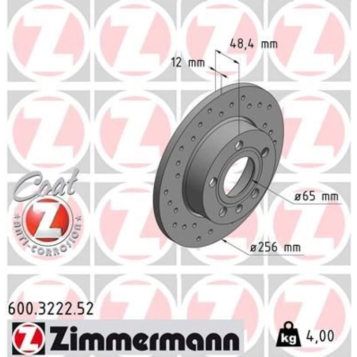 Zimmermann Bremsscheibe Hinterachse Sport 600.3222.52 Zimmermann Bremsscheibe Hinterachse Sport 600.3222.52