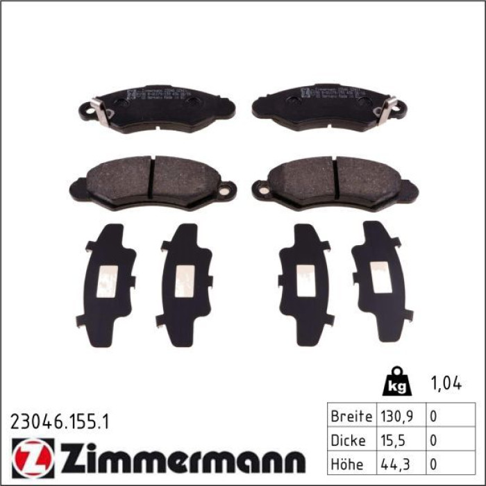 ZIMMERMANN Bremsbeläge 23046.155.1 ZIMMERMANN Bremsbeläge 23046.155.1