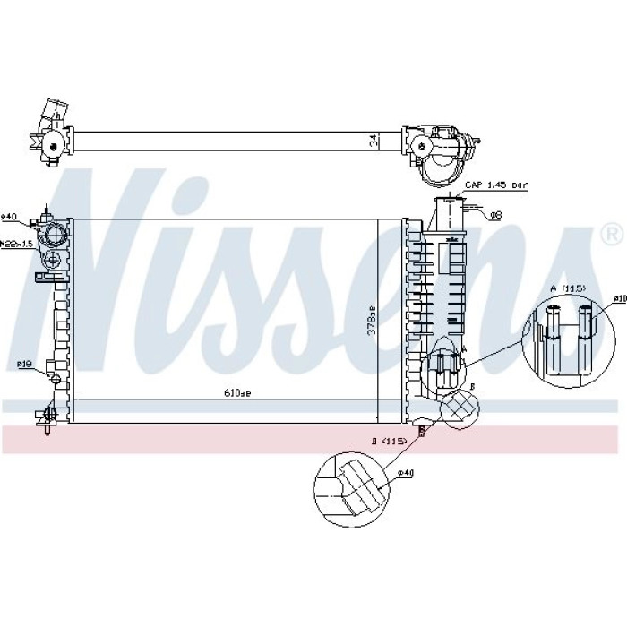 Nissens Wasserkühler PKW 61381A Nissens Wasserkühler PKW 61381A