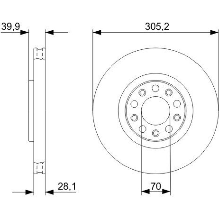 Bosch Bremsscheibe Vorderachse 0 986 479 291 Bosch Bremsscheibe Vorderachse 0 986 479 291