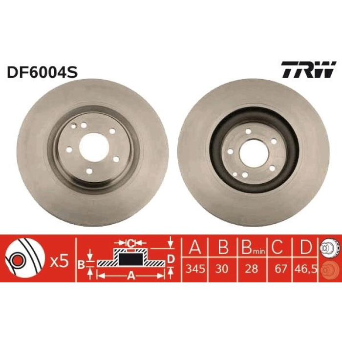 TRW Bremsscheibe DF6004S TRW Bremsscheibe DF6004S
