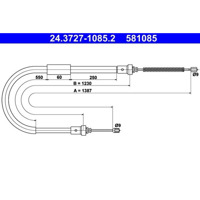 ATE Handbremsseil 24.3727-1085.2 ATE Handbremsseil 24.3727-1085.2