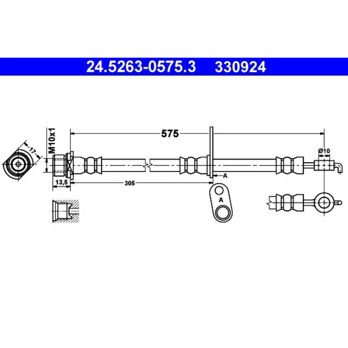 ATE Bremsschlauch 24.5263-0575.3 ATE Bremsschlauch 24.5263-0575.3
