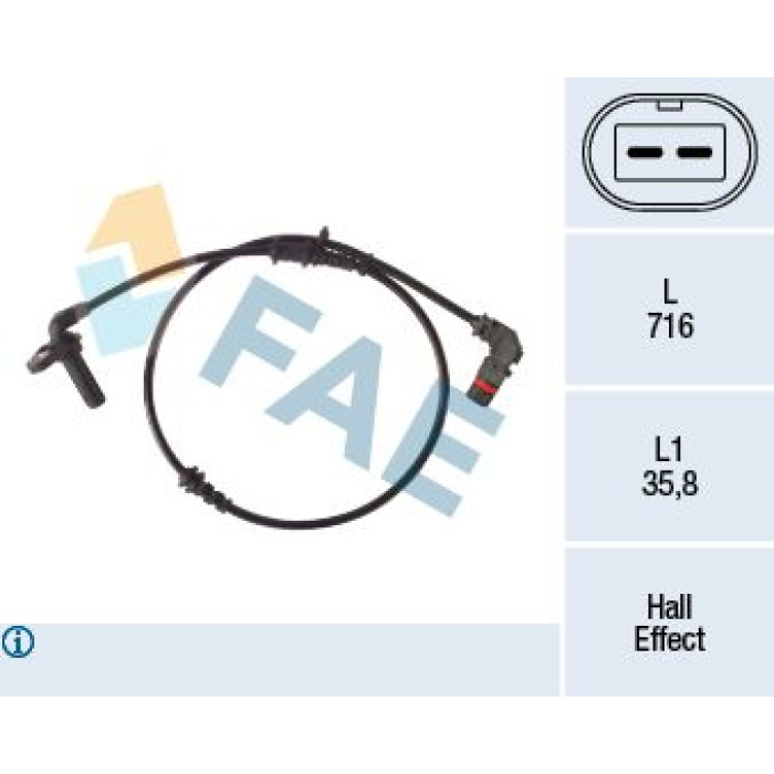 FAE Sensor, Raddrehzahl 78489 FAE Sensor, Raddrehzahl 78489