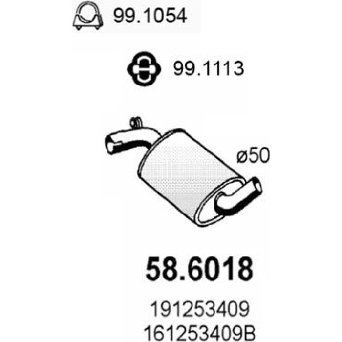 ASSO Mittelschalldämpfer 58.6018 ASSO Mittelschalldämpfer 58.6018
