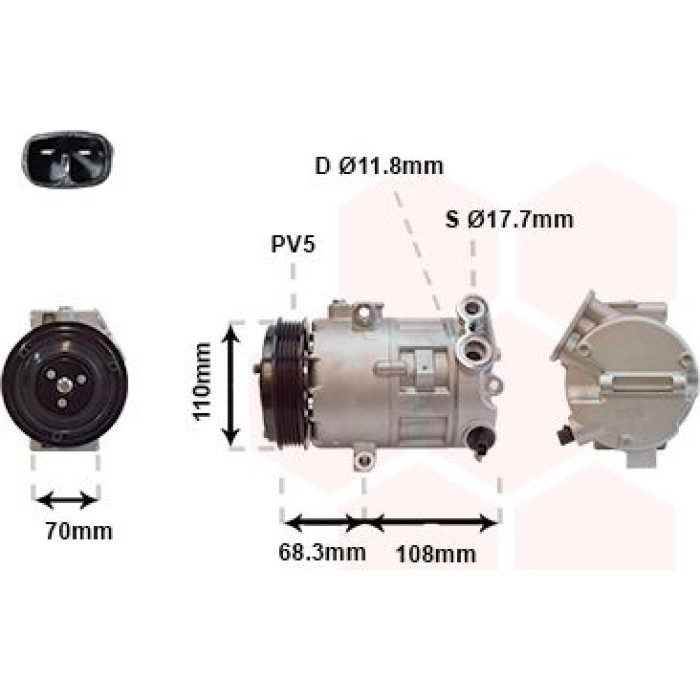 Van Wezel Klimakompressor 3700K418 Van Wezel Klimakompressor 3700K418