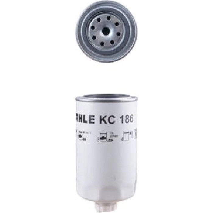 KC 186 MAHLE Kraftstofffilter KC 186, Anschraubfilter, Höhe 192 mm – u. a. für IVECO Daily III Kasten, Eurocargo I, Eurotrakker – OE Nummer 0503621704 - l KC 186 MAHLE Kraftstofffilter KC 186, Anschraubfilter, Höhe 192 mm – u. a. für IVECO Daily III Kasten, Eurocargo I, Eurotrakker – OE Nummer 0503621704 - l
