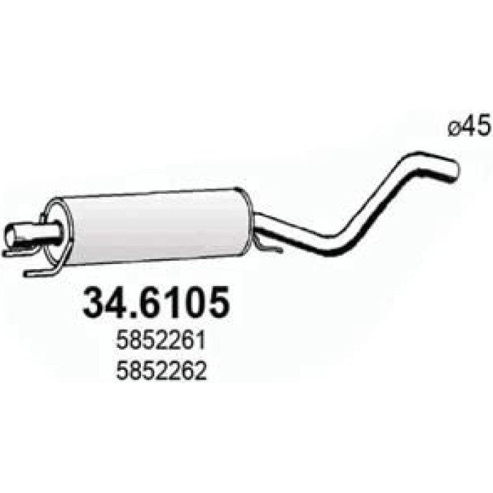 ASSO Mittelschalldämpfer 34.6105 ASSO Mittelschalldämpfer 34.6105