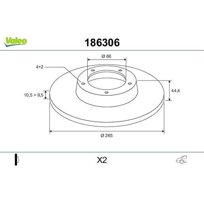 Valeo Bremsscheibe 186306 Valeo Bremsscheibe 186306