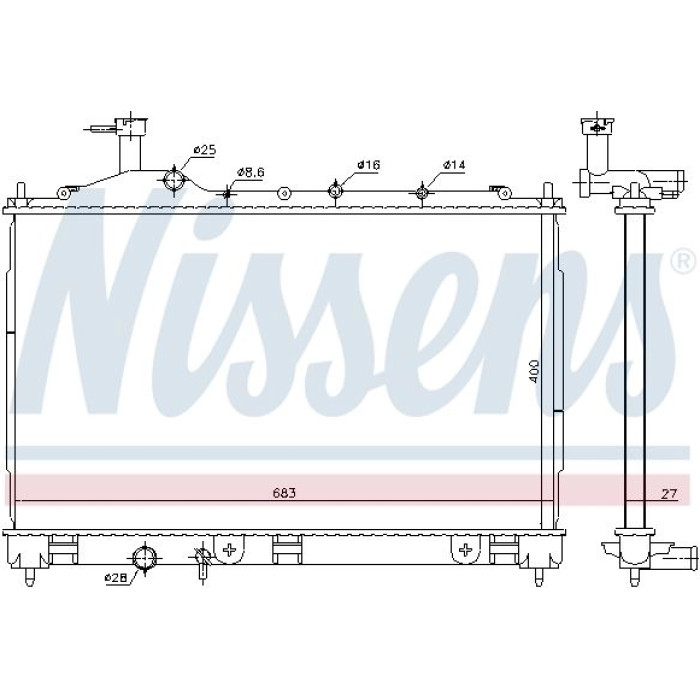 Nissens Wasserkühler PKW 628987 Nissens Wasserkühler PKW 628987