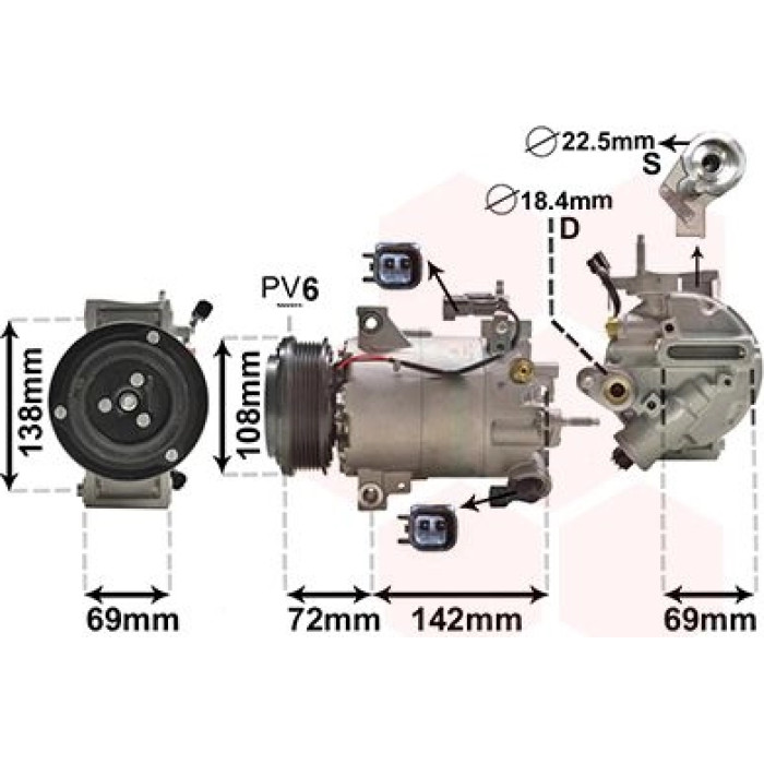 Van Wezel Klimakompressor 1800K603 Van Wezel Klimakompressor 1800K603