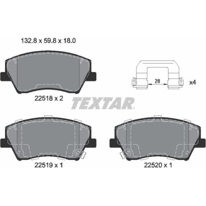 Textar Bremsbelagsatz 2251801 Textar Bremsbelagsatz 2251801