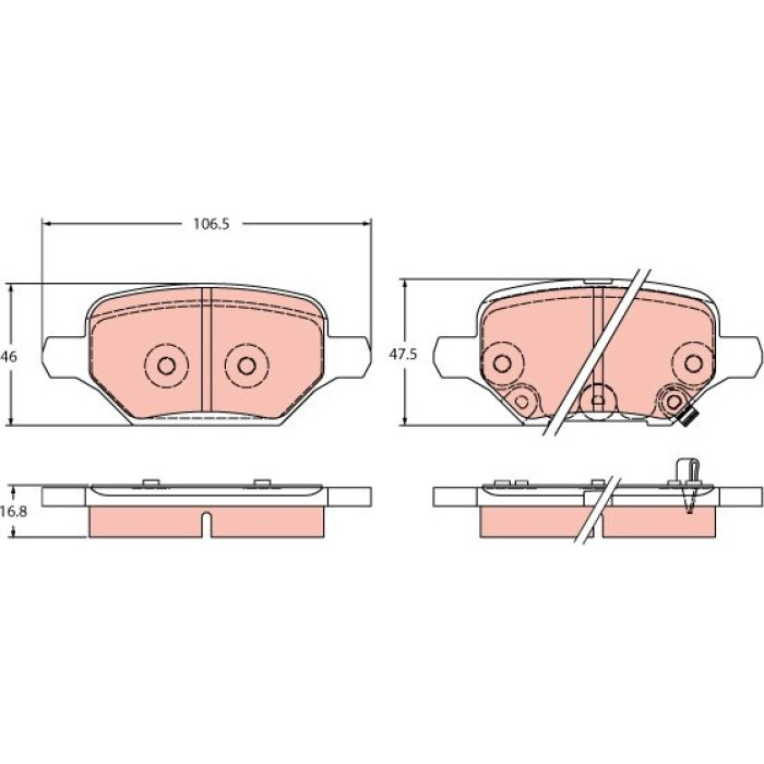 TRW Bremsbelagsatz GDB2406 TRW Bremsbelagsatz GDB2406