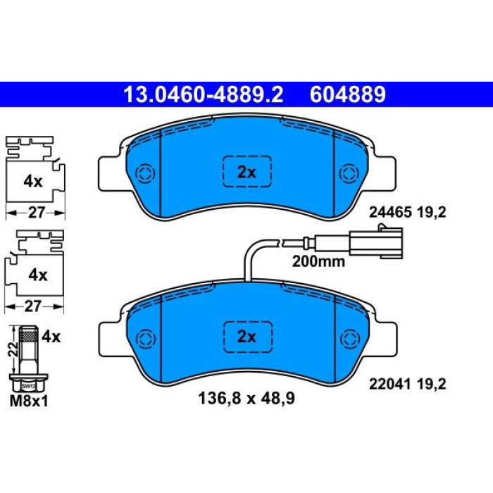 ATE Bremsbelagsatz 13.0460-4889.2 ATE Bremsbelagsatz 13.0460-4889.2
