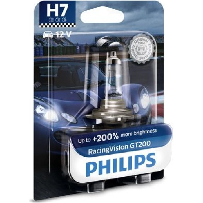 12972RGTB1 PHILIPS H7 Halogenlampe RacingVision GT200 12 V 55 W PX26d, 1 Stück - 12972RGTB1 - l 12972RGTB1 PHILIPS H7 Halogenlampe RacingVision GT200 12 V 55 W PX26d, 1 Stück - 12972RGTB1 - l