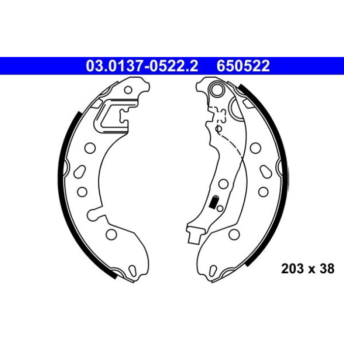 ATE Bremsbacken 03.0137-0522.2 ATE Bremsbacken 03.0137-0522.2