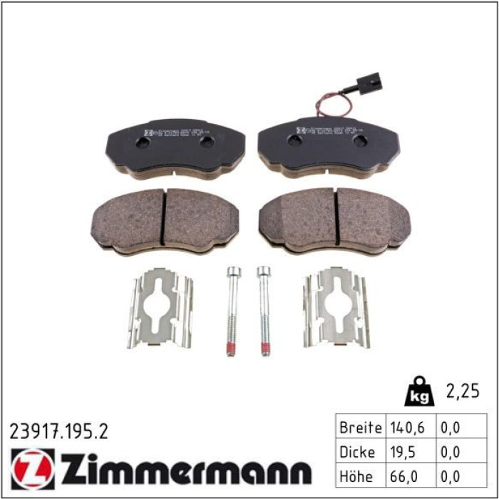 ZIMMERMANN Bremsbeläge 23917.195.2 ZIMMERMANN Bremsbeläge 23917.195.2