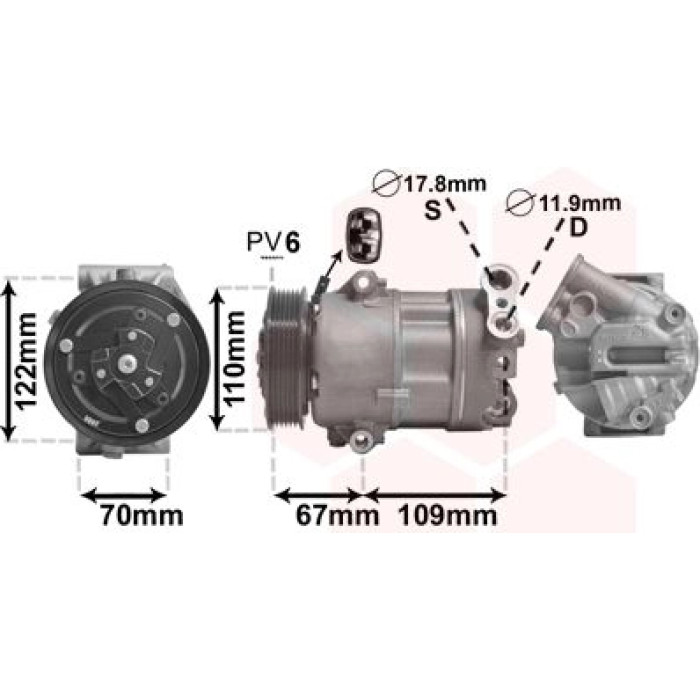 Van Wezel Klimakompressor 1700K408 Van Wezel Klimakompressor 1700K408