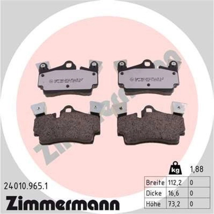 24010.965.1 ZIMMERMANN Bremsbeläge 24010.965.1 24010.965.1 ZIMMERMANN Bremsbeläge 24010.965.1