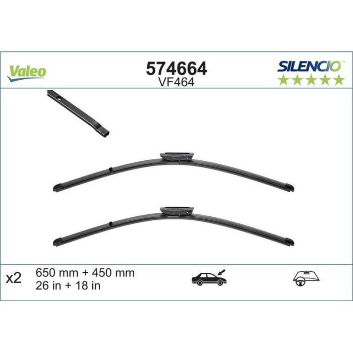 Valeo VM464 Silencio X.TRM Wischer 574664 Valeo VM464 Silencio X.TRM Wischer 574664