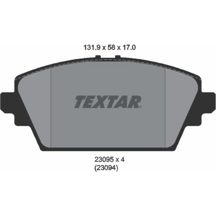 Textar Bremsbelagsatz 2309501 – ohne Akustiksensor Textar Bremsbelagsatz 2309501 – ohne Akustiksensor